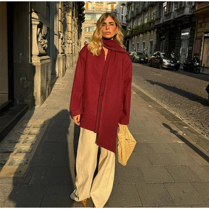 Laura - Burgundy Woolen Suit Jacket